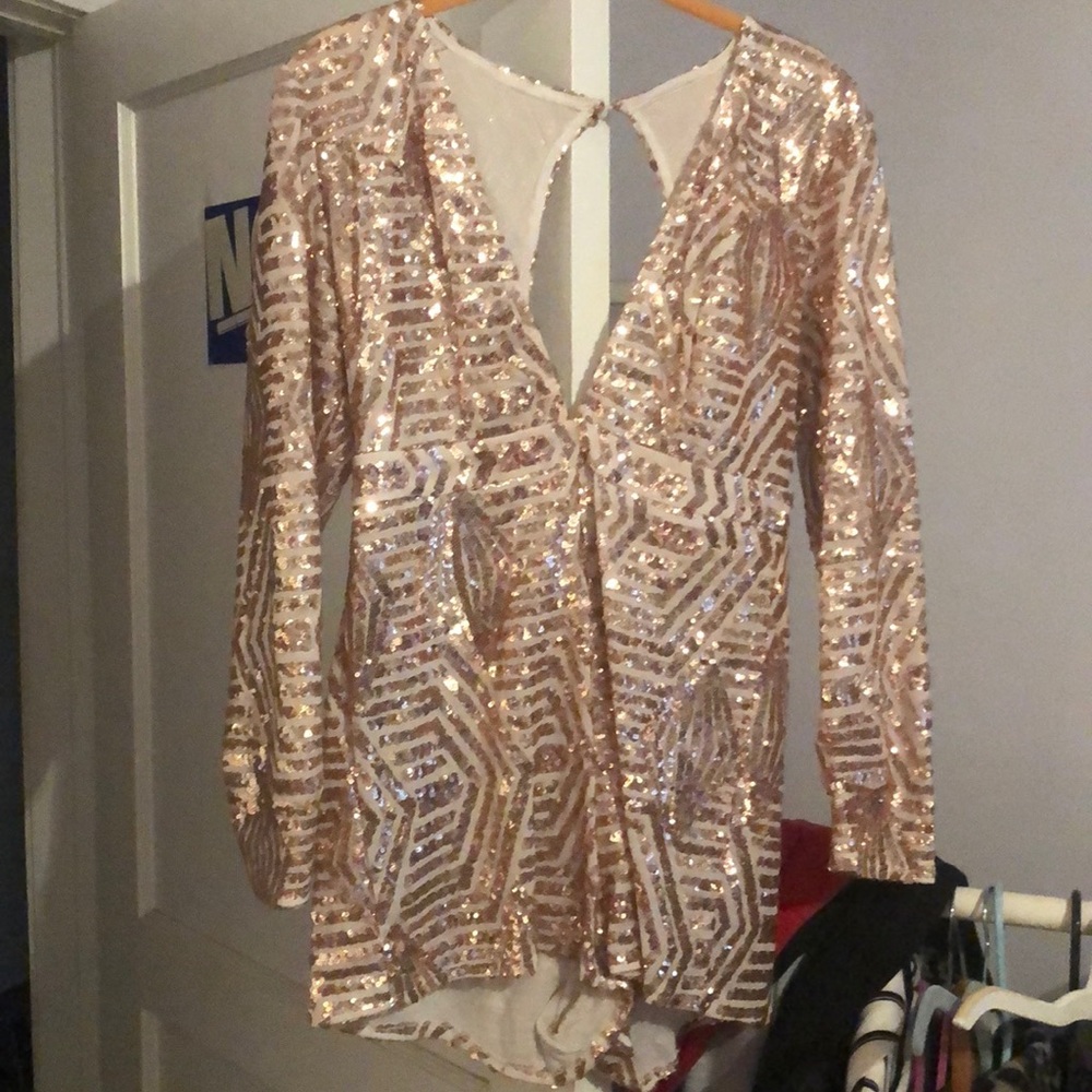 Rose Gold Sequin Romper